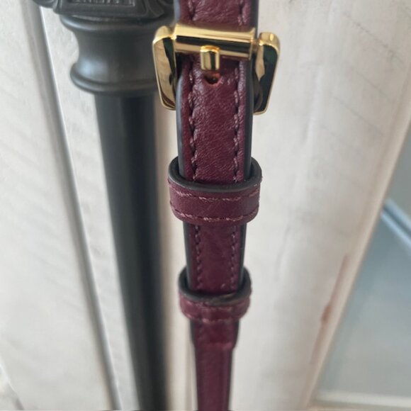 MICHAEL KORS JET SET CHAIN MESSENGER CROSSBODY LEATHER MERLOT/GOLD NWOT - Picture 6 of 16